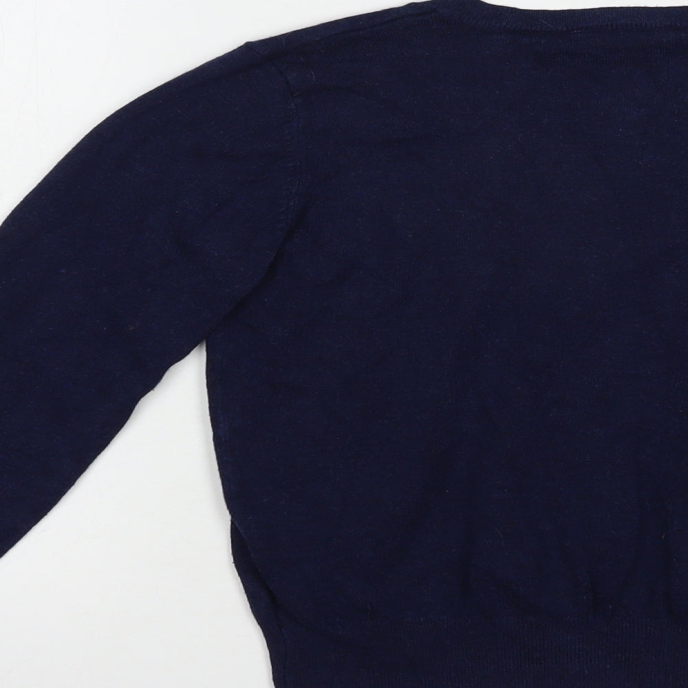 Matalan Womens Blue Crew Neck  Viscose Cardigan Jumper Size 10