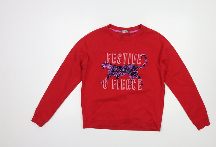 Nutmeg Womens Red Cotton Pullover Sweatshirt Size 8 Pullover - Festive & Fierce