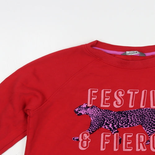 Nutmeg Womens Red  Cotton Pullover Sweatshirt Size 8  Pullover - Festive & Fierce