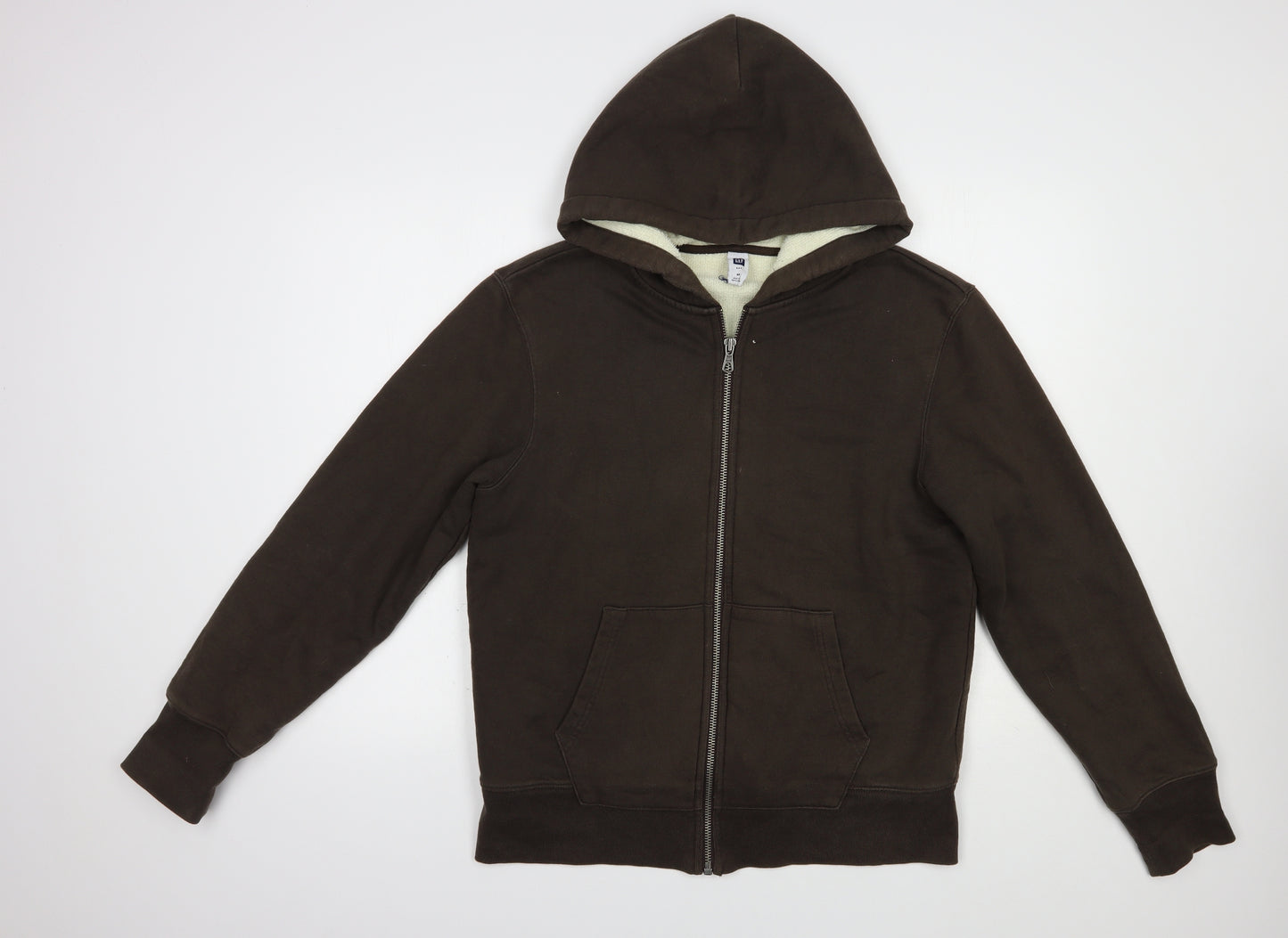 Gap Mens Brown  Cotton Full Zip Hoodie Size M   - Fluffy Lining