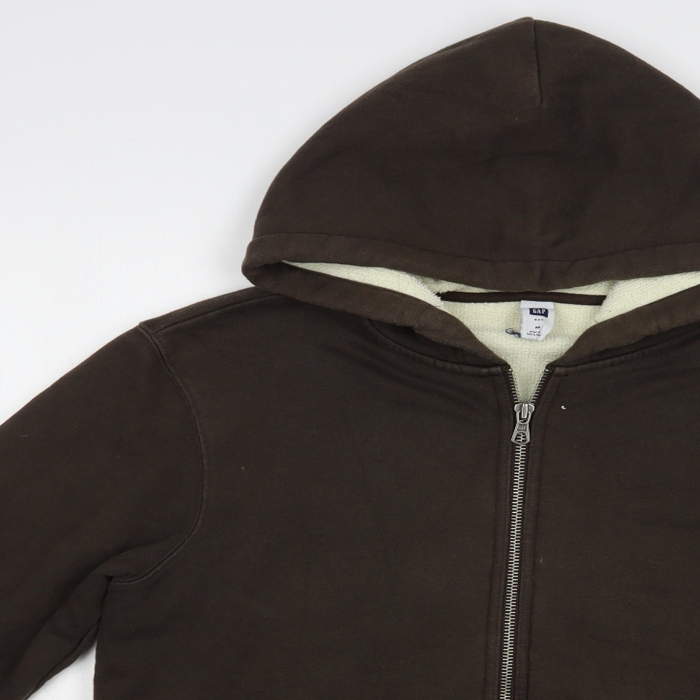 Gap Mens Brown  Cotton Full Zip Hoodie Size M   - Fluffy Lining
