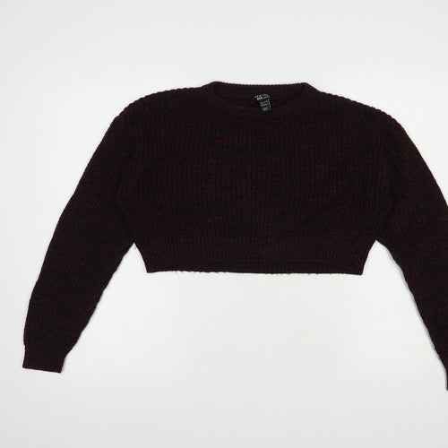 New Look Girls Purple Crew Neck  Acrylic Pullover Jumper Size 12 Years  Pullover