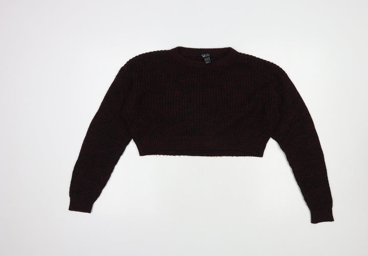 New Look Girls Purple Crew Neck  Acrylic Pullover Jumper Size 12 Years  Pullover