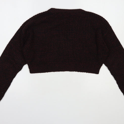 New Look Girls Purple Crew Neck  Acrylic Pullover Jumper Size 12 Years  Pullover