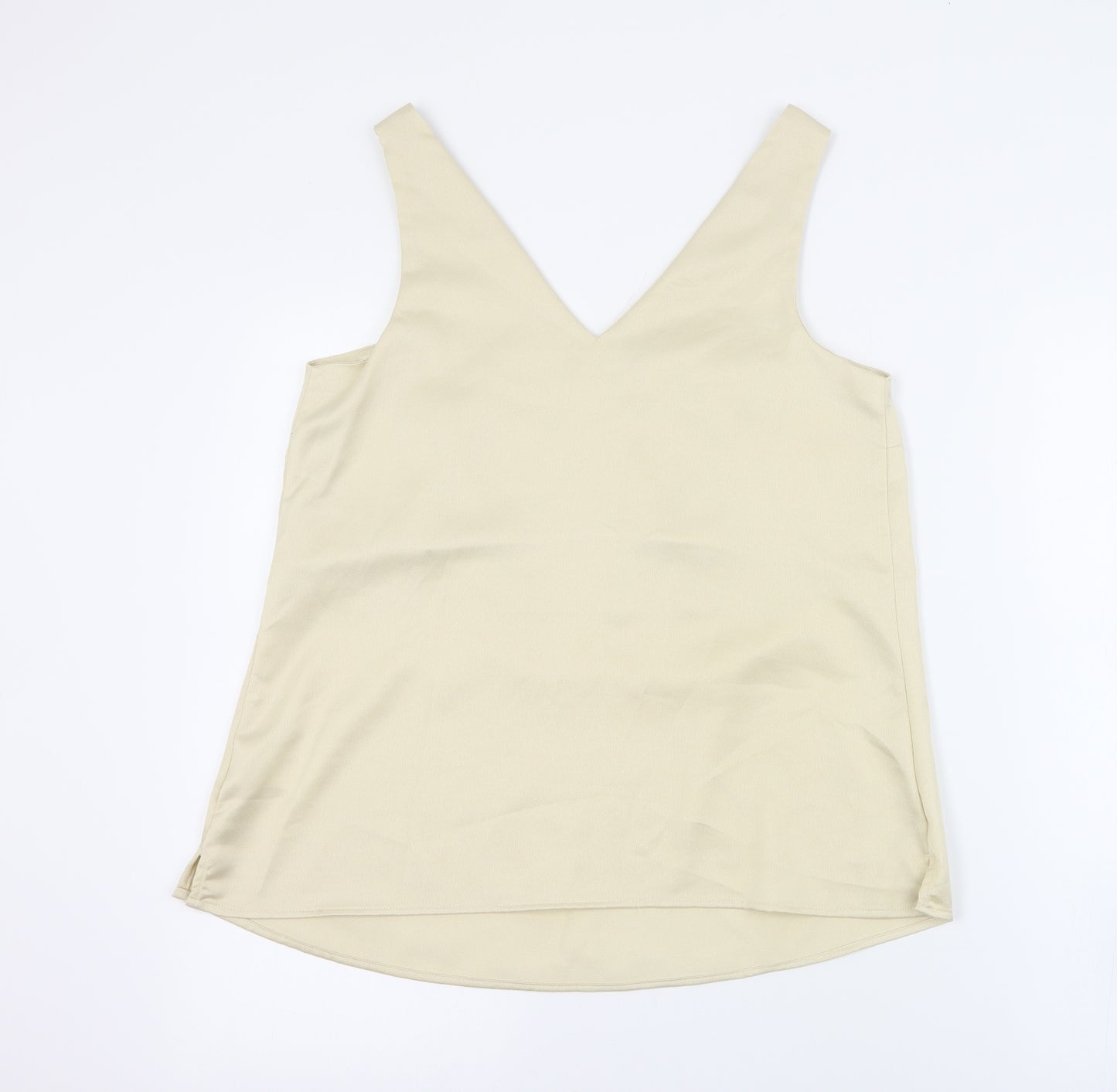 F&F Womens Gold  Polyester Camisole Tank Size 10 V-Neck