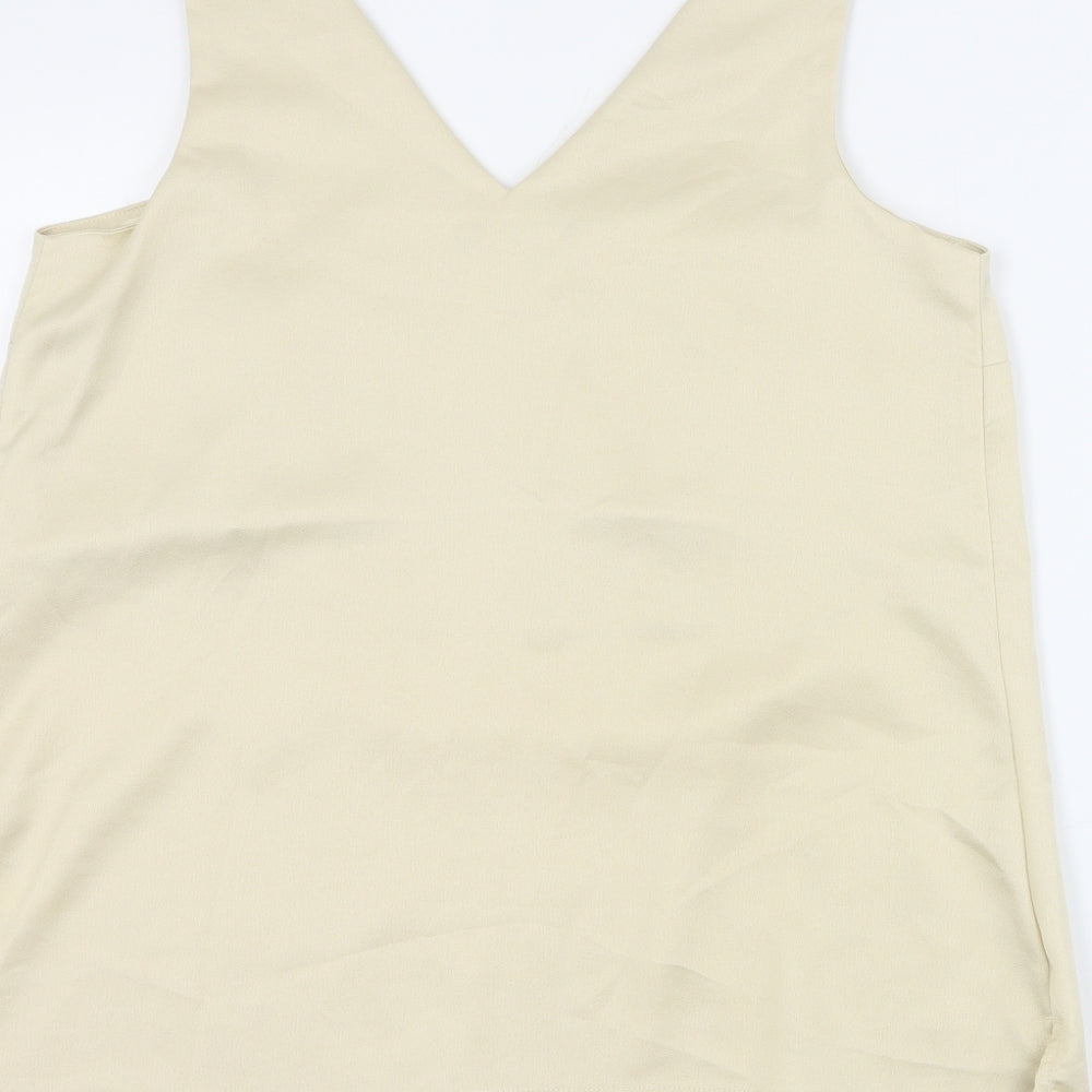 F&F Womens Gold  Polyester Camisole Tank Size 10 V-Neck