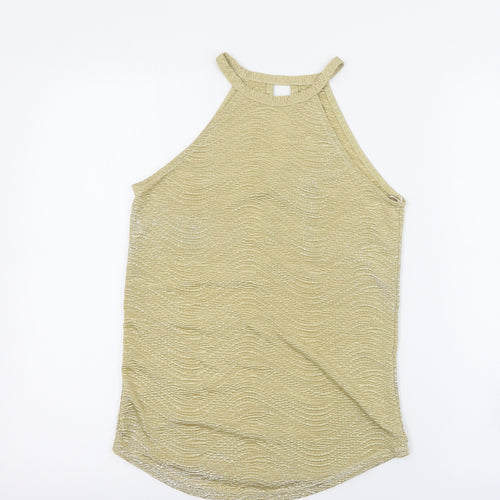 SheIn Womens Gold  Polyester Camisole Tank Size 10 Round Neck