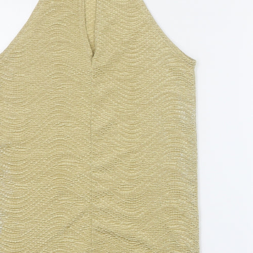 SheIn Womens Gold  Polyester Camisole Tank Size 10 Round Neck