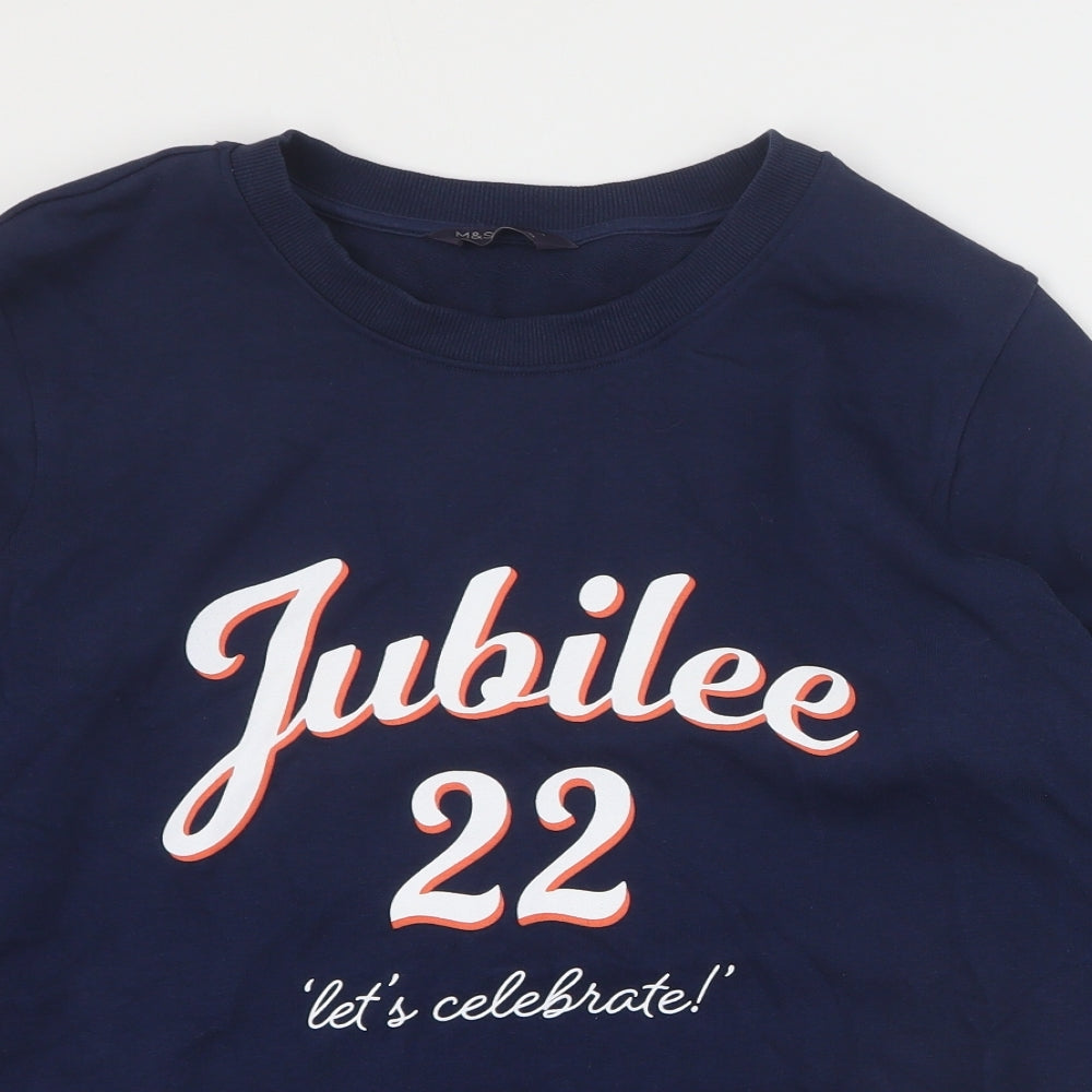 Marks and Spencer Womens Blue  Cotton Pullover Sweatshirt Size 18  Pullover - Jubilee