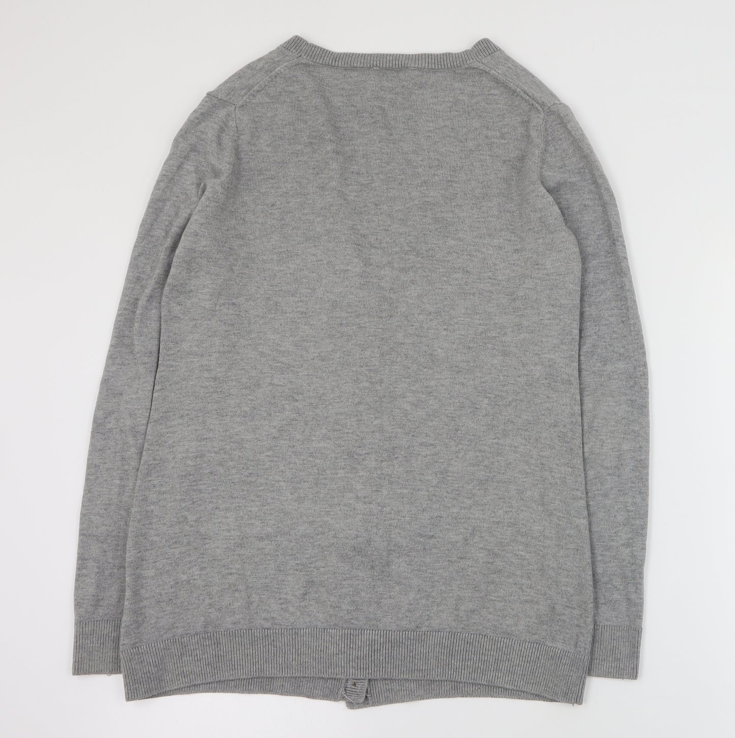 Gap Womens Grey V-Neck  Nylon Cardigan Jumper Size M