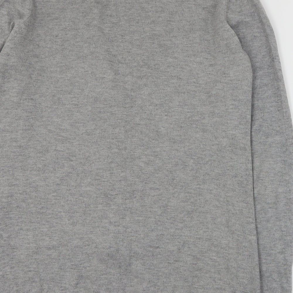 Gap Womens Grey V-Neck  Nylon Cardigan Jumper Size M