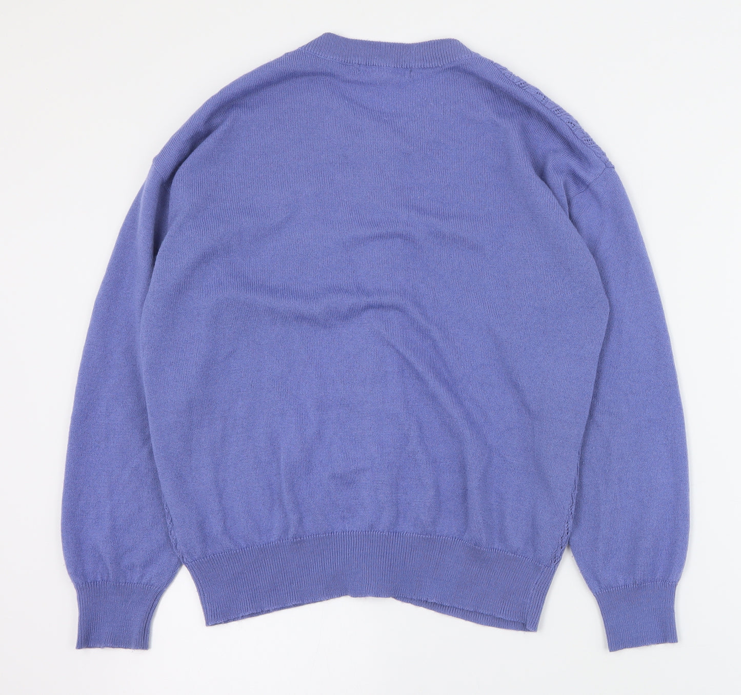 Bonmarche Womens Blue Round Neck  Acrylic Cardigan Jumper Size 12