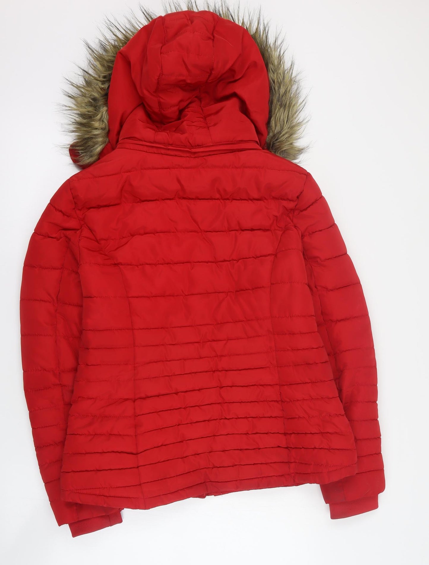 F&F Womens Red   Puffer Jacket Coat Size 12  Zip
