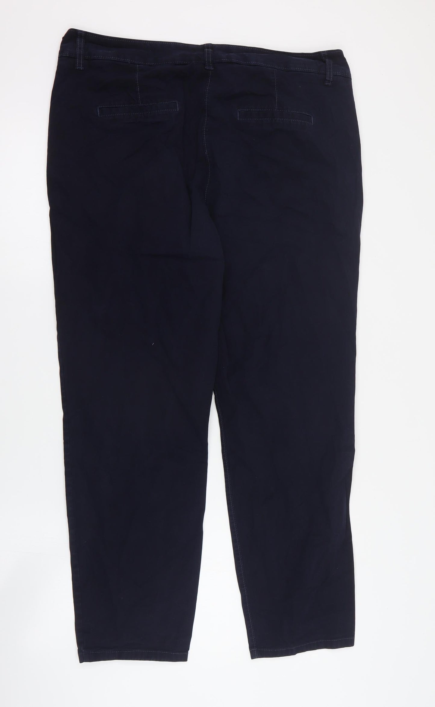 NEXT Womens Blue  Cotton Carrot Trousers Size 16 L28 in Regular Zip