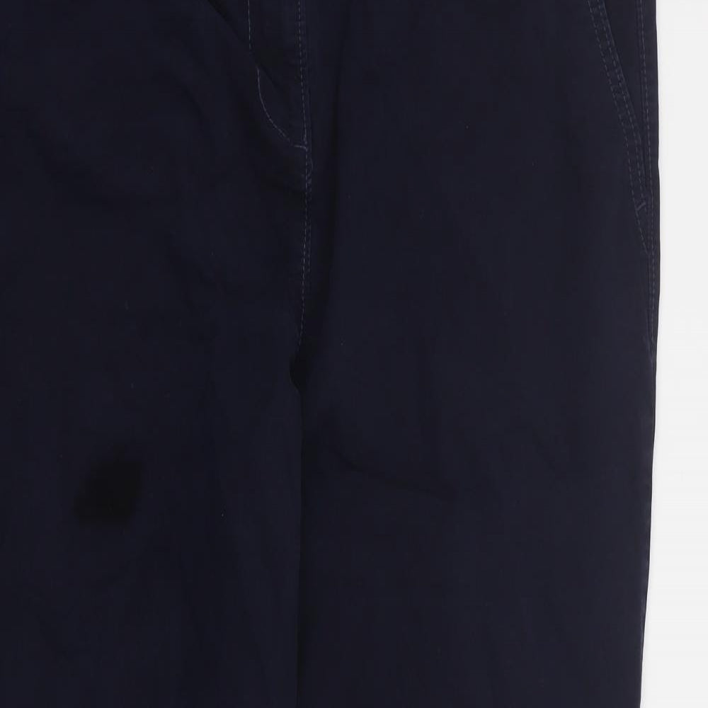 NEXT Womens Blue  Cotton Carrot Trousers Size 16 L28 in Regular Zip