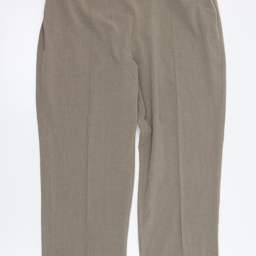 Classics Womens Brown  Polyester Dress Pants Trousers Size 16 L26 in Regular Button