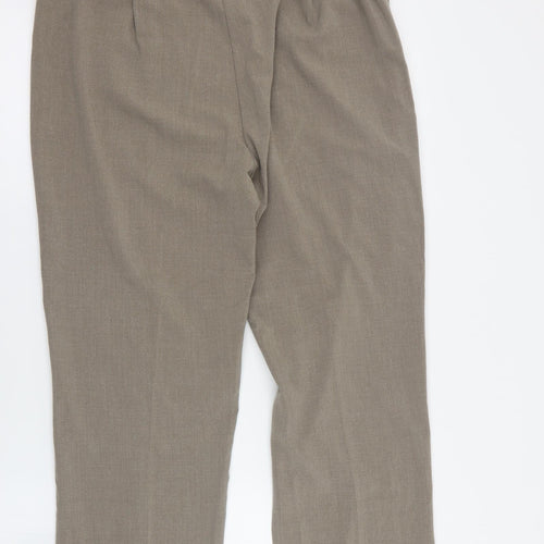 Classics Womens Brown  Polyester Dress Pants Trousers Size 16 L26 in Regular Button