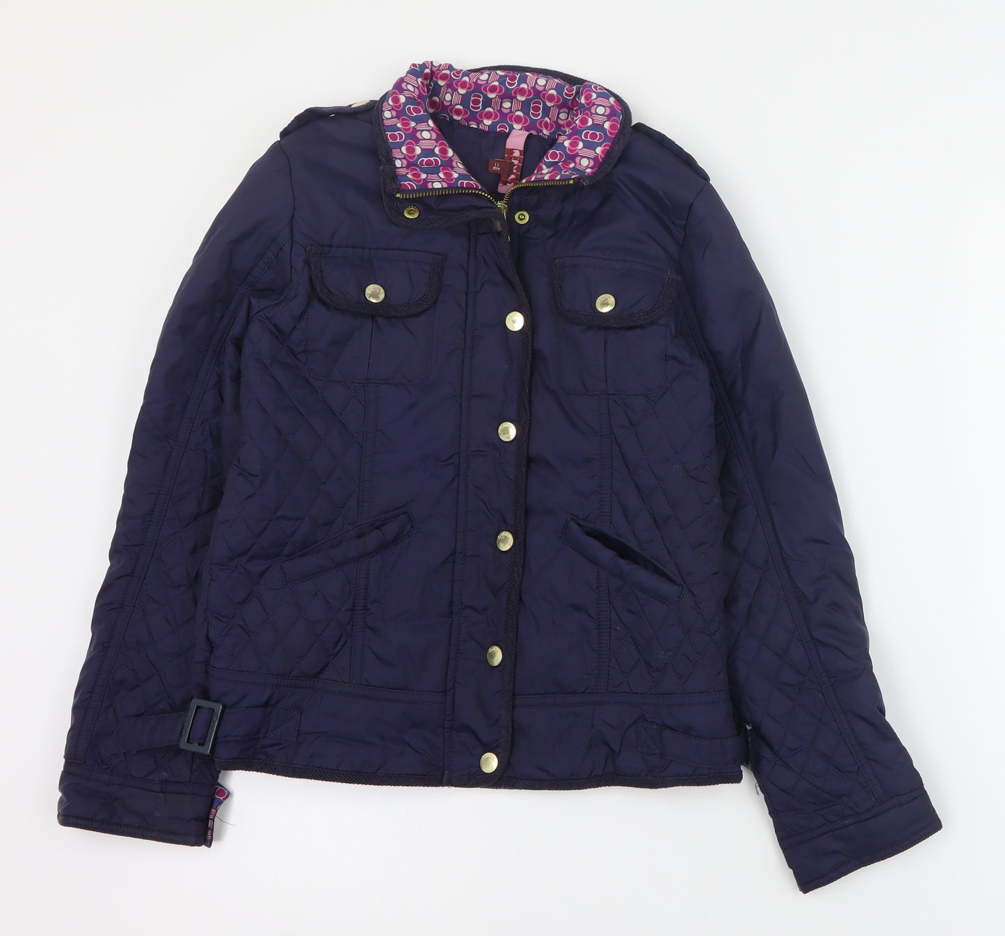Ted Baker Girls Blue   Quilted Coat Size 11 Years  Zip