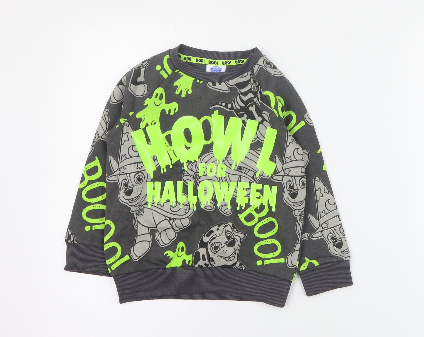 F&F Boys Grey  Cotton Pullover Sweatshirt Size 3-4 Years  Pullover - Paw Patrol Halloween