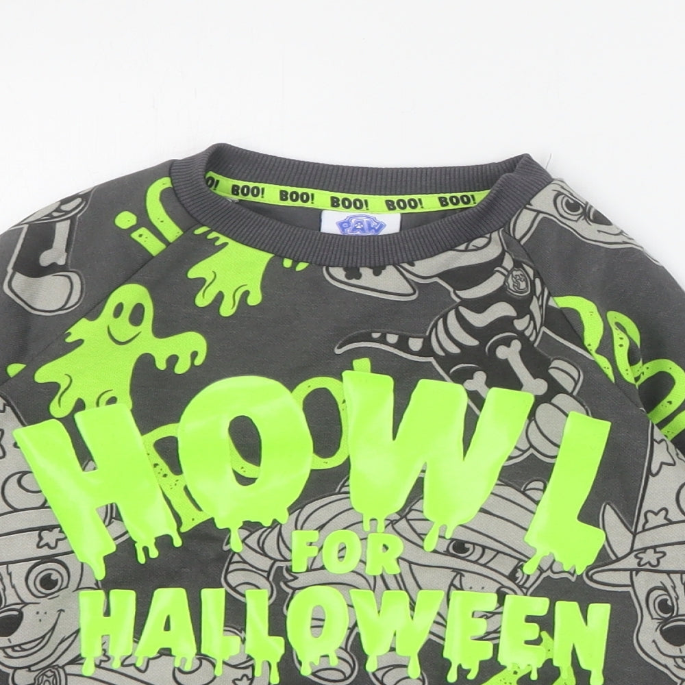 F&F Boys Grey  Cotton Pullover Sweatshirt Size 3-4 Years  Pullover - Paw Patrol Halloween