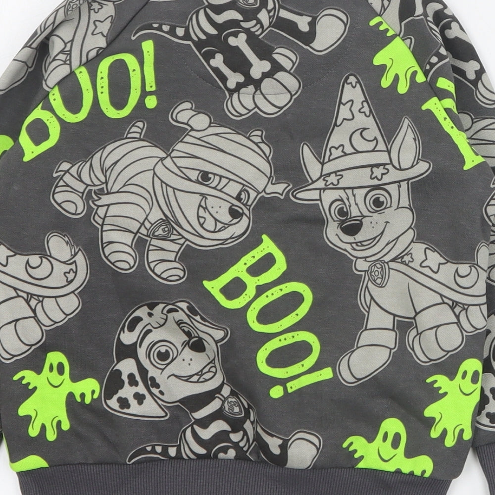 F&F Boys Grey  Cotton Pullover Sweatshirt Size 3-4 Years  Pullover - Paw Patrol Halloween