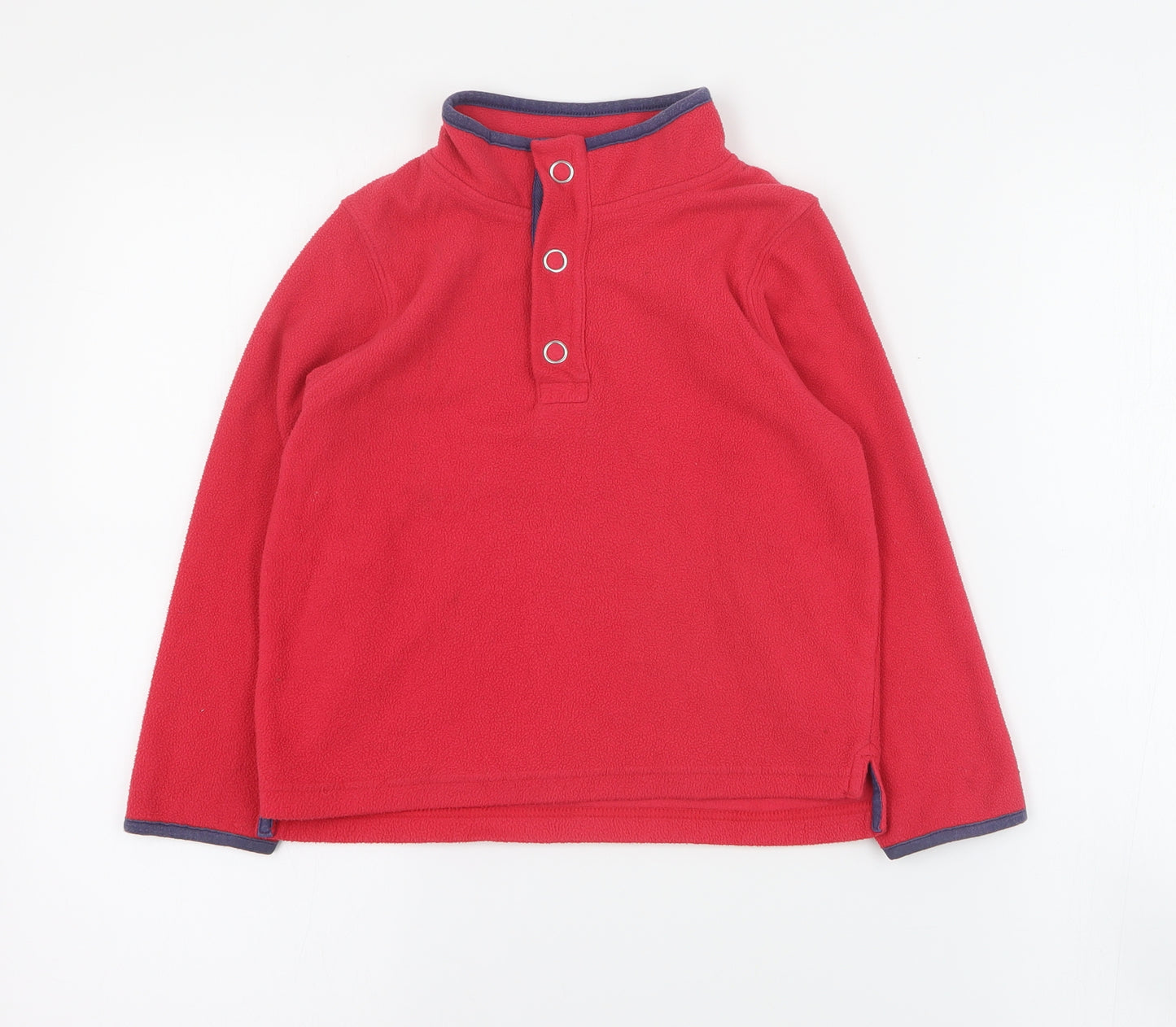 Marks and Spencer Boys Red  Polyester Henley Sweatshirt Size 5-6 Years  Snap