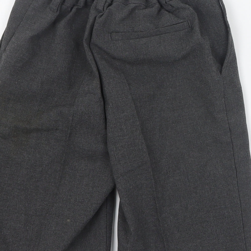Marks and Spencer Boys Grey  Polyester Chino Shorts Size 8-9 Years  Regular Zip - School