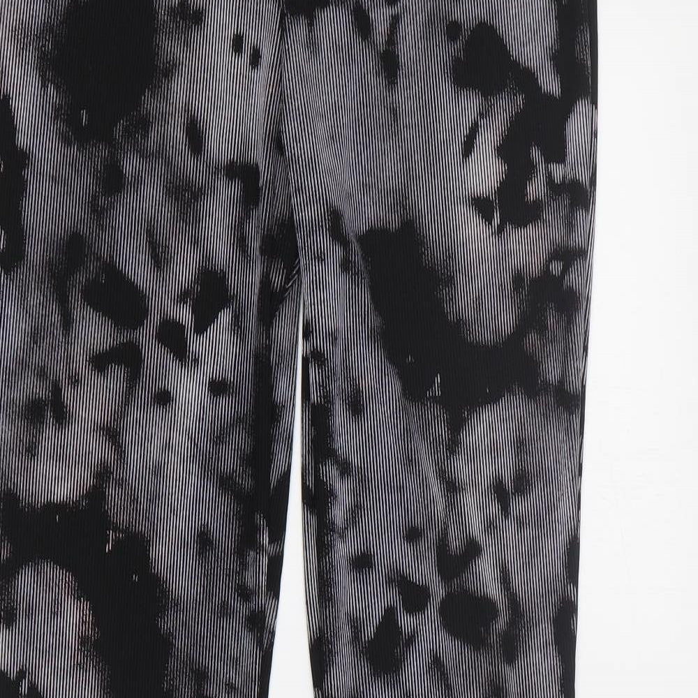 PRETTYLITTLETHING Womens Grey  Polyester Capri Trousers Size 10 L35 in Regular  - Tie-dye