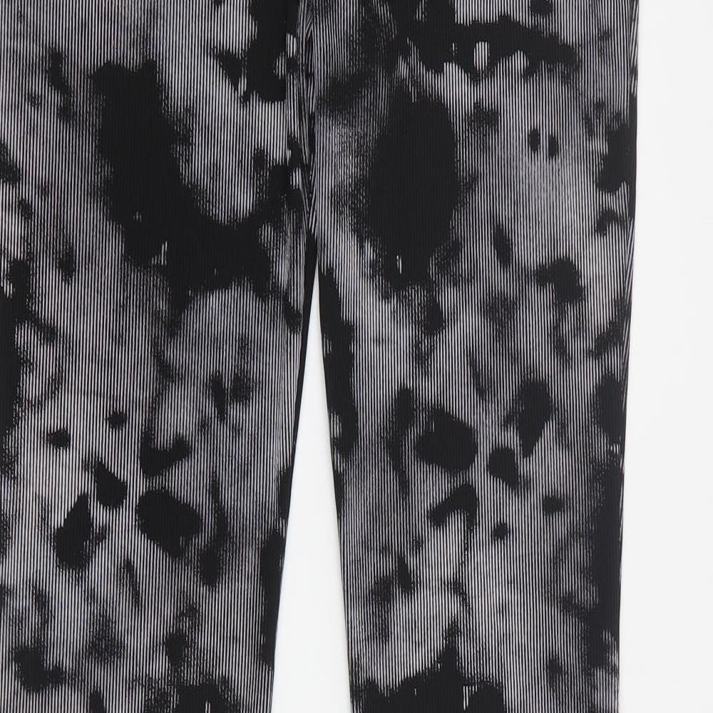 PRETTYLITTLETHING Womens Grey  Polyester Capri Trousers Size 10 L35 in Regular  - Tie-dye