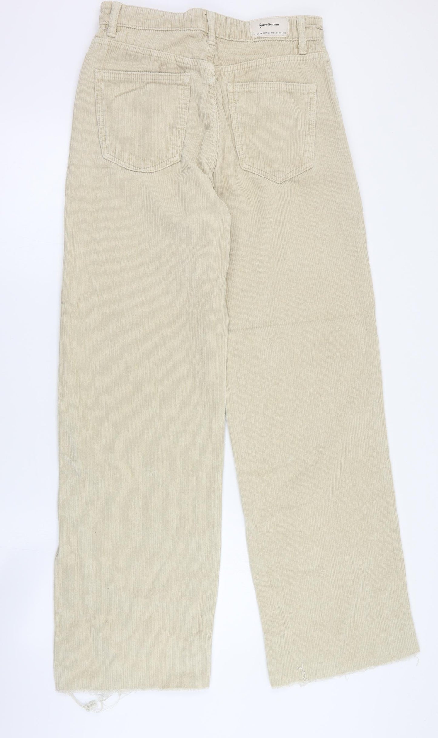 Stradivarius Womens Beige  Polyester Mom Jeans Size 12 L32 in Regular Zip