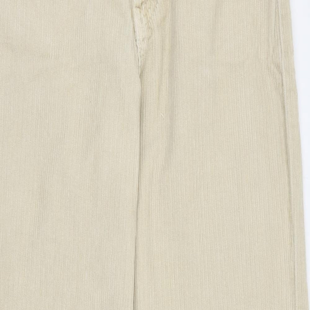 Stradivarius Womens Beige  Polyester Mom Jeans Size 12 L32 in Regular Zip
