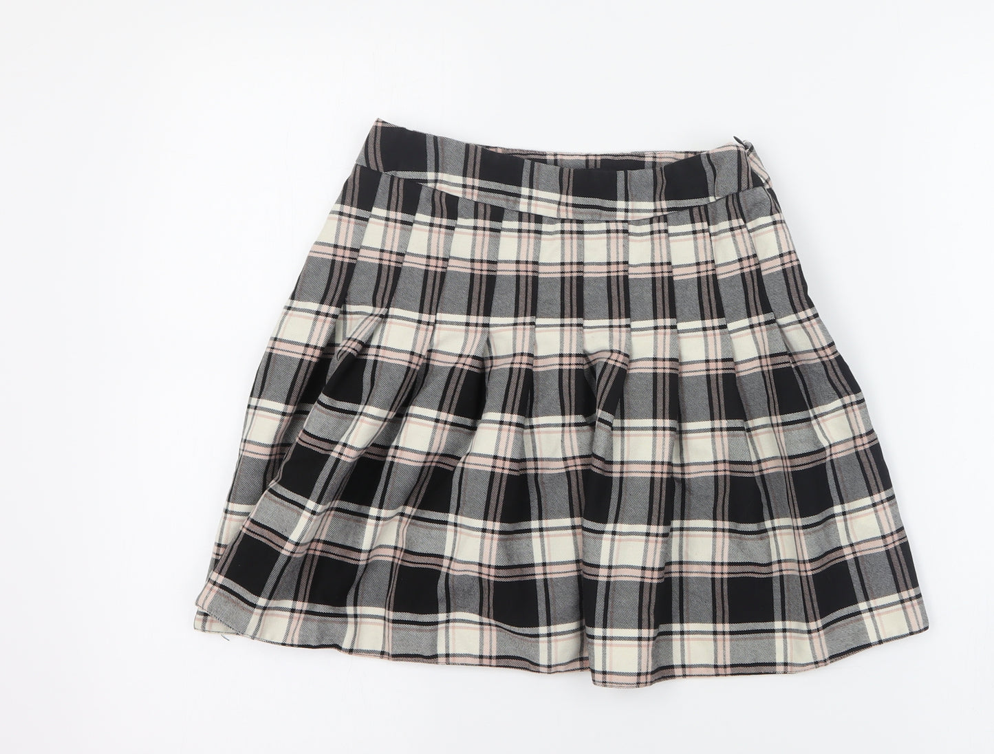 Generation 915 Girls Black Plaid Polyester Skater Skirt Size 12 Years  Regular Zip