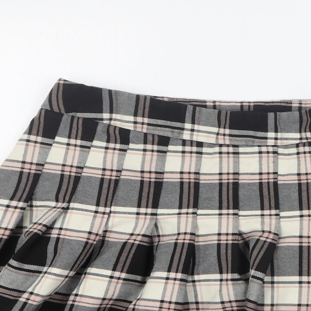 Generation 915 Girls Black Plaid Polyester Skater Skirt Size 12 Years  Regular Zip