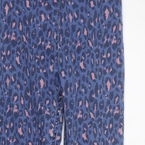M&Co Girls Blue Animal Print Cotton Jegging Jeans Size 11-12 Years  Regular Pullover