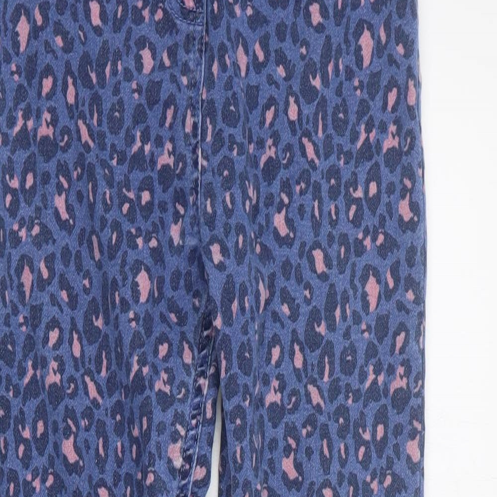 M&Co Girls Blue Animal Print Cotton Jegging Jeans Size 11-12 Years  Regular Pullover