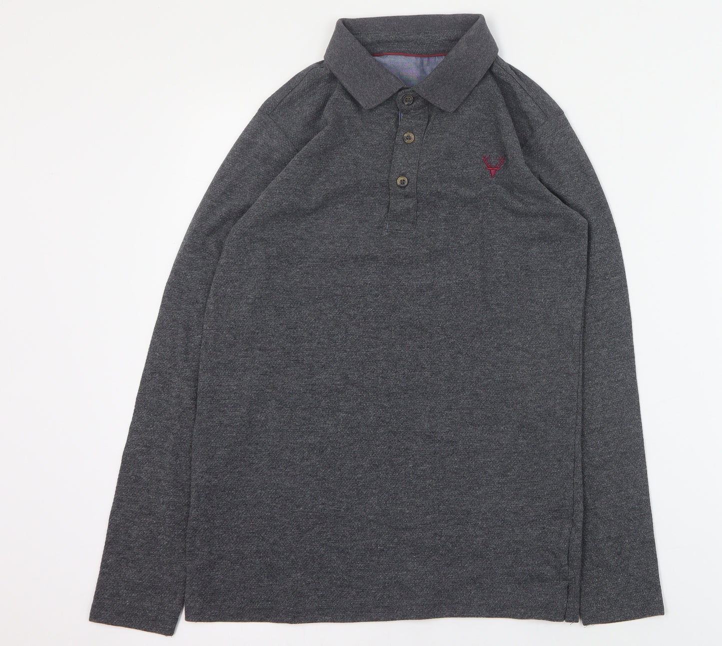Dunnes Mens Grey  Polyester  Polo Size 34 Collared Button