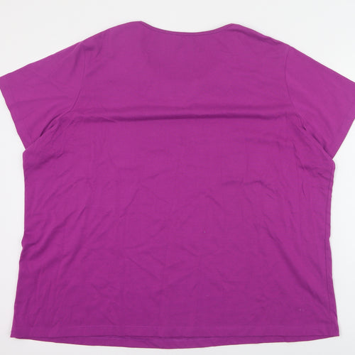 Hudson & Onslow Womens Purple  Polyester Basic T-Shirt Size 24 Round Neck