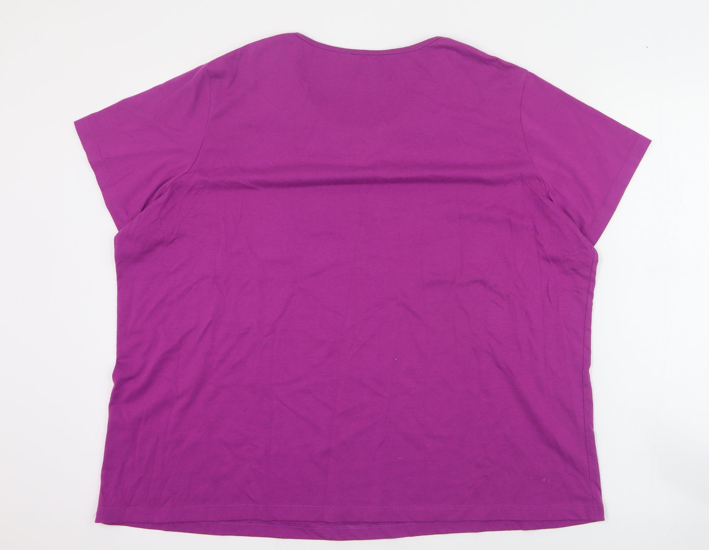 Hudson & Onslow Womens Purple  Polyester Basic T-Shirt Size 24 Round Neck