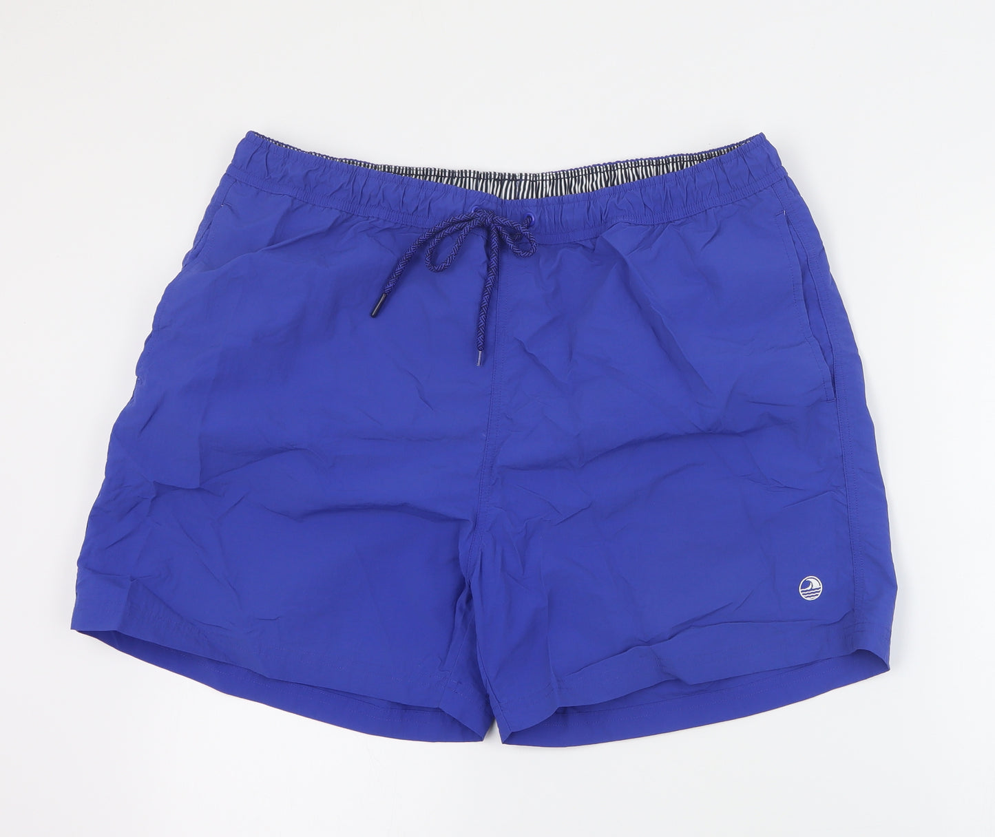 F&F Mens Blue  Nylon Sweat Shorts Size XL L6 in Regular Drawstring - Swim short