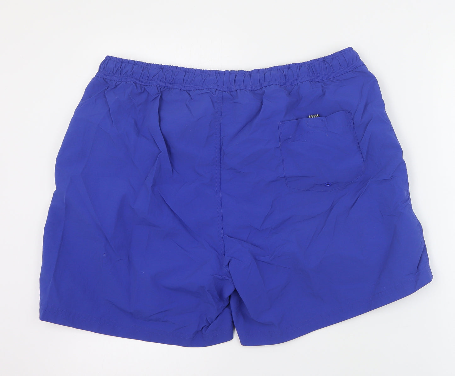 F&F Mens Blue  Nylon Sweat Shorts Size XL L6 in Regular Drawstring - Swim short