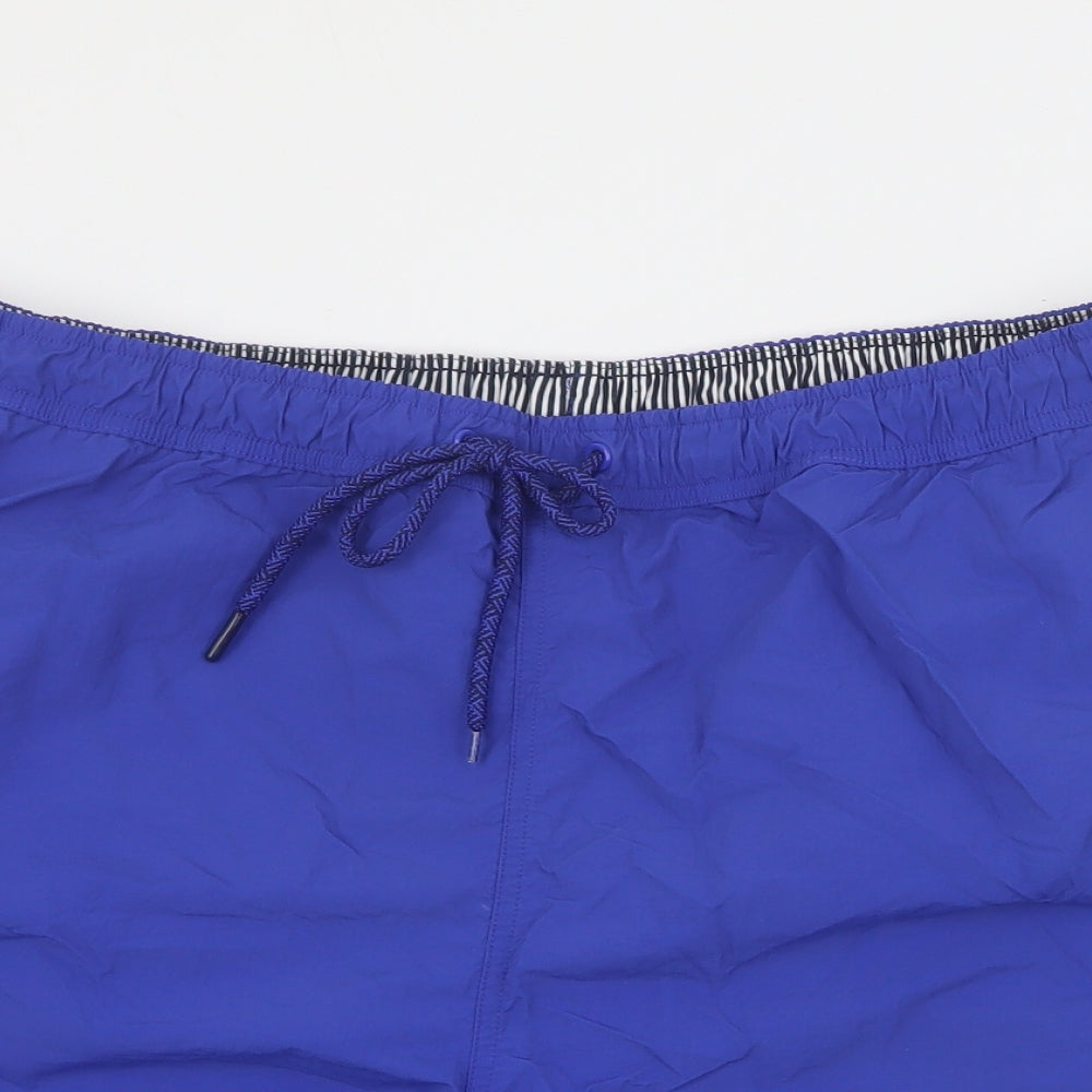 F&F Mens Blue  Nylon Sweat Shorts Size XL L6 in Regular Drawstring - Swim short