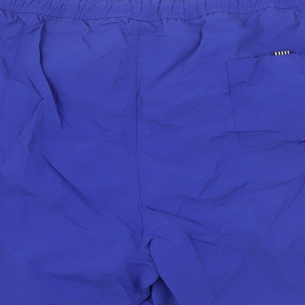 F&F Mens Blue  Nylon Sweat Shorts Size XL L6 in Regular Drawstring - Swim short
