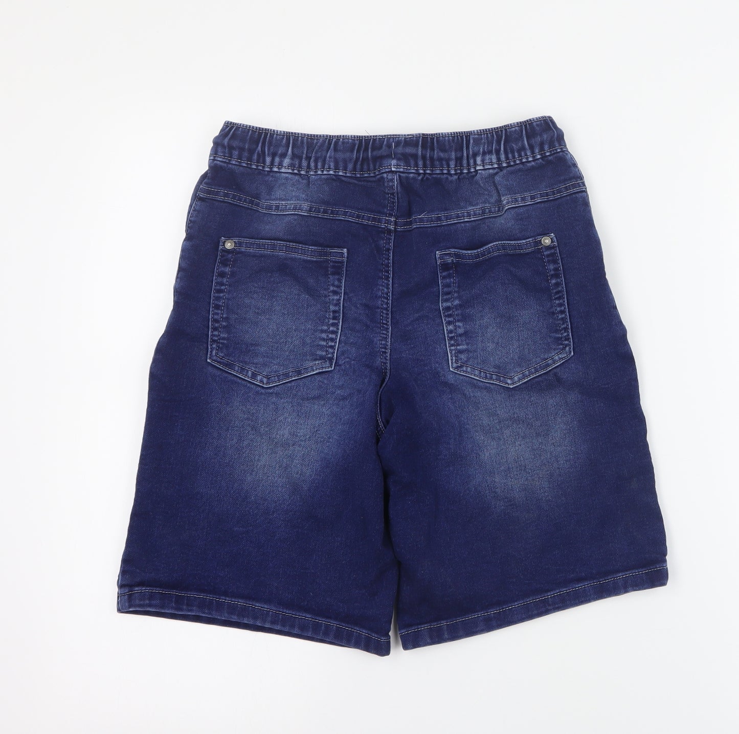 George Boys Blue  Cotton Bermuda Shorts Size 13-14 Years  Regular Zip