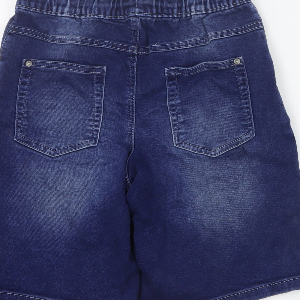 George Boys Blue  Cotton Bermuda Shorts Size 13-14 Years  Regular Zip