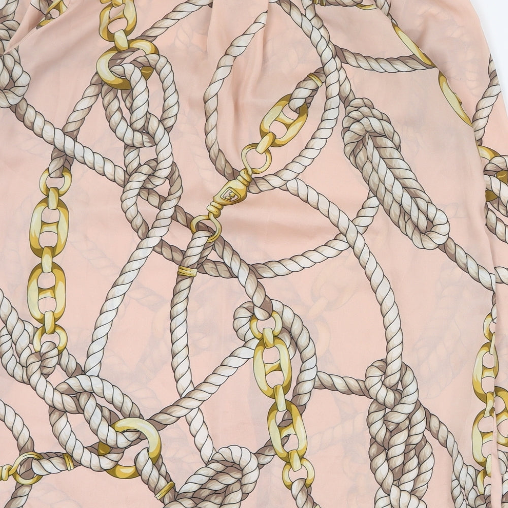 Zara Womens Pink  Polyester Basic Blouse Size S Collared