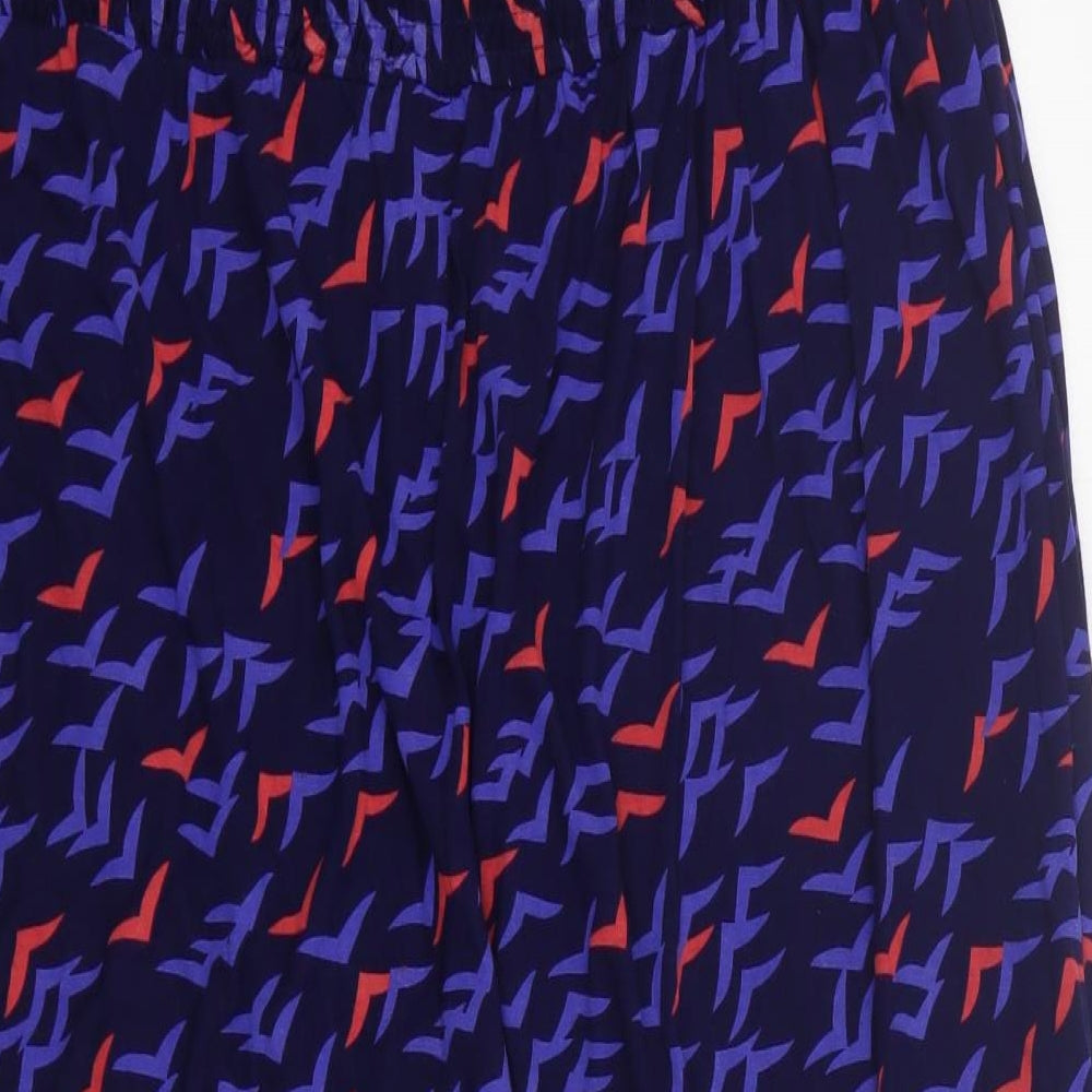 BHS Womens Blue Geometric Viscose A-Line  Size XL  Off the Shoulder Pullover