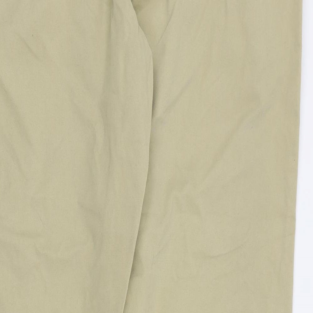 Denim & Co Mens Beige  Cotton Chino Trousers Size 36 in L32 in Regular Zip