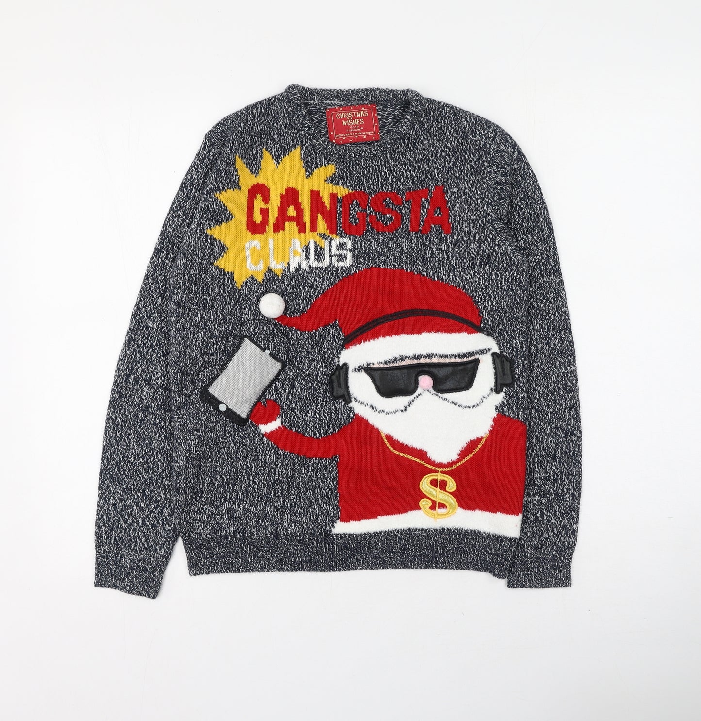 Primark  Boys Multicoloured Round Neck  Acrylic Pullover Jumper Size 12-13 Years   - Christmas Jumper