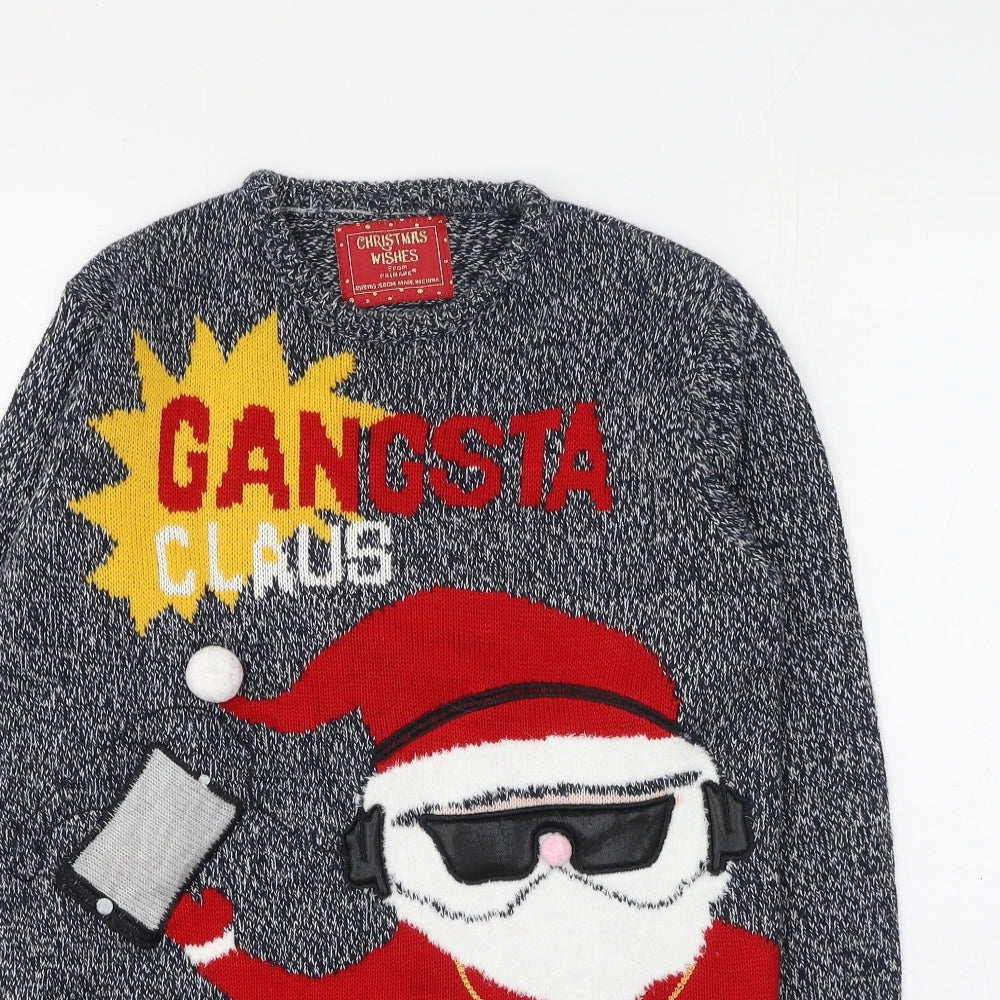 Primark  Boys Multicoloured Round Neck  Acrylic Pullover Jumper Size 12-13 Years   - Christmas Jumper