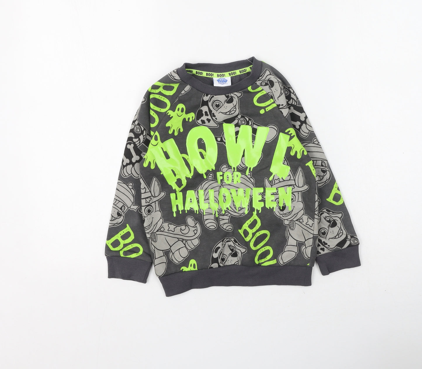 Preworn Boys Multicoloured  Cotton Pullover Sweatshirt Size 4-5 Years   - Paw Patrol